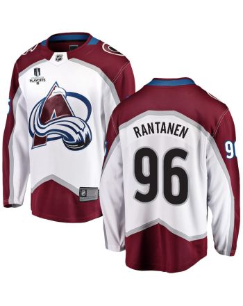 Mikko Rantanen 96 Colorado Avalanche Stanley Cup 2023 Playoffs Patch Away Breakaway Men Jersey - White