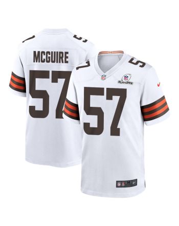 Isaiah McGuire 57 Cleveland Browns 2023 Playoffs Patch Game Men Jersey - White