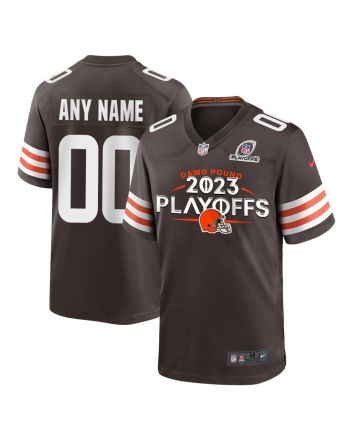 Cleveland Browns Dawg Pound 2023 Playoffs Game Men Custom Jersey - Brown