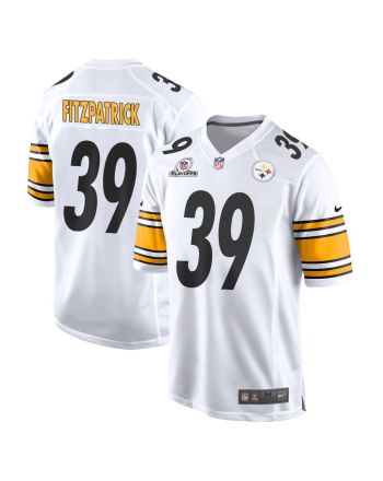 Minkah Fitzpatrick 39 Pittsburgh Steelers 2023 Playoffs Patch Game Men Jersey - White