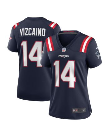 Tristan Vizcaino 14 New England Patriots Game Women Jersey - Navy