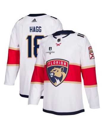 Florida Panthers Robert Hagg 18 Away 2023 Stanley Cup Champions Breakaway Men Jersey - White