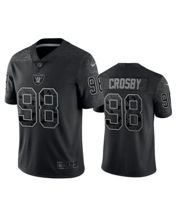 Maxx Crosby 98 Las Vegas Raiders Black Reflective Limited Jersey - Men