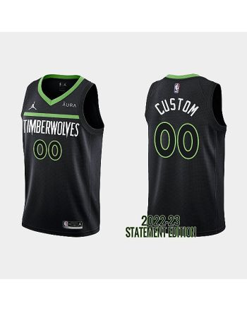 Minnesota Timberwolves Custom 00 Black 2022-23 Statement Edition Men Jersey