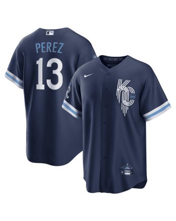 Salvador Perez 13 Kansas City Royals 2022-23 City Connect Jersey - Navy