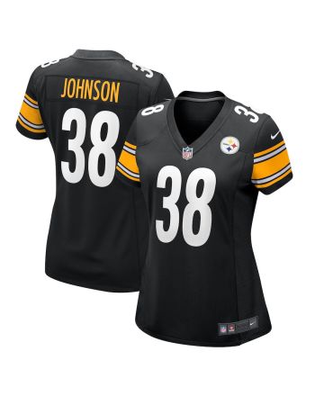 Caleb Johnson 38 Pittsburgh Steelers Game Women Jersey - Black