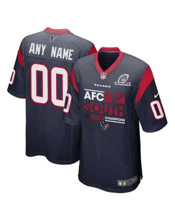 Houston Texans 2023 AFC South Division Champions Conquer Game Men Custom Jersey - Navy