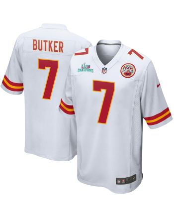 Harrison Butker 7 Kansas City Chiefs Super Bowl LVII Champions Men Game Jersey - White