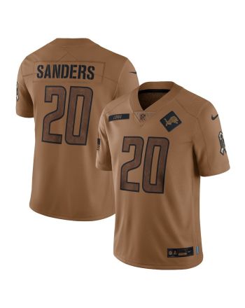 Barry Sanders 20 Detroit Lions 2023 Salute To Service Limited Jersey - Brown