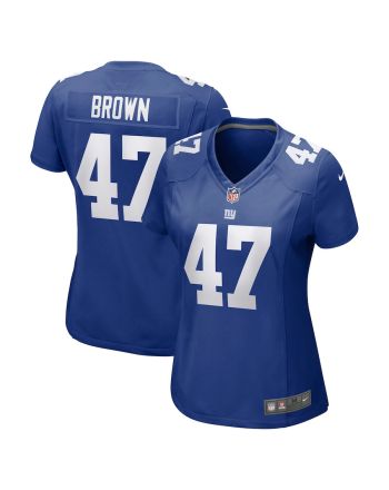 Cam Brown 47 New York Giants Women Game Jersey - Royal