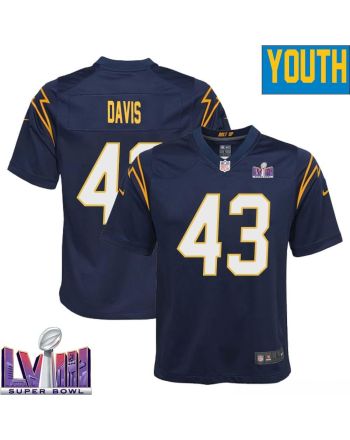 Michael Davis 43 Los Angeles Chargers Super Bowl LVIII YOUTH Alternate Game Jersey - Navy