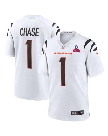 Ja’Marr Chase 1 Cincinnati Bengals 2024 Pro Bowl Patch Game Men Jersey - White