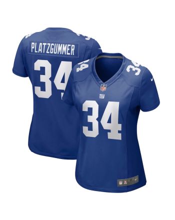 Sandro Platzgummer 34 New York Giants Women Game Jersey - Royal