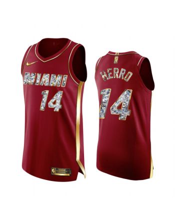 Tyler Herro Red 14 Miami Heat 2022 Playoffs Jersey Diamond Edition