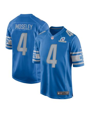 Emmanuel Moseley 4 Detroit Lions 2024 Divisional Patch Game Men Jersey - Blue