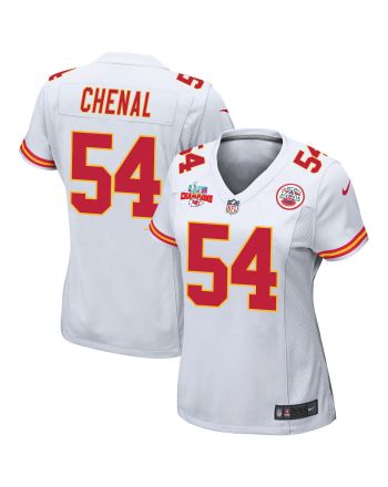 Leo Chenal 54 Kansas City Chiefs Super Bowl LVII Champions 3 Stars Women Game Jersey - White