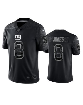 Daniel Jones 8 New York Giants Black Reflective Limited Jersey - Men