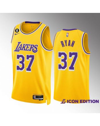 Matt Ryan 37 Los Angeles Lakers Gold Men Jersey 2022-23 Icon Edition Swingman