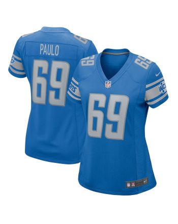 Darrin Paulo 69 Detroit Lions Women's Game Player Jersey - Blue