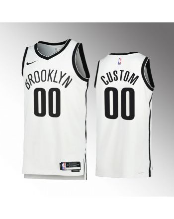 Custom 00 2022-23 Brooklyn Nets White Association Edition Jersey Swingman