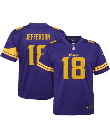 Justin Jefferson 18 Minnesota Vikings YOUTH Game Jersey - Purple