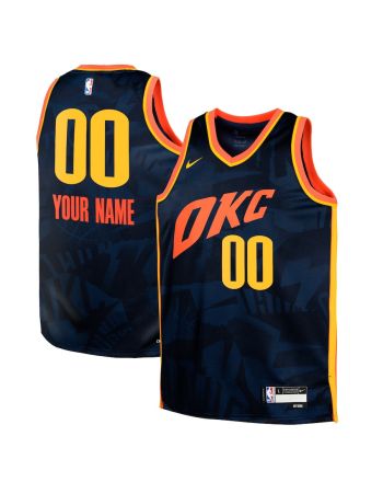 Oklahoma City Thunder 2023/24 City Edition Swingman Custom YOUTH Jersey - Navy