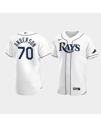 Men's Tampa Bay Rays 70 Nick Anderson White Home Jersey Jersey