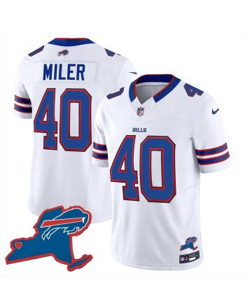 Von Miller 40 Buffalo Bills New York Patch Game Men Jersey - White