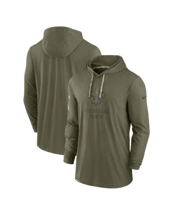 Men New Orleans Saints 2022 Salute to Service Tonal Pullover Hoodie - Olive