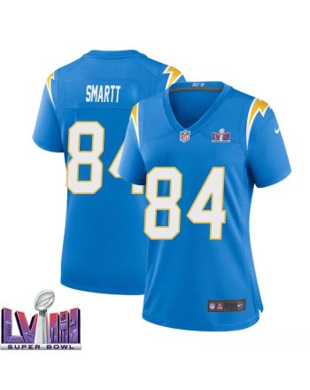 Stone Smartt 84 Los Angeles Chargers Super Bowl LVIII Women Home Game Jersey - Powder Blue