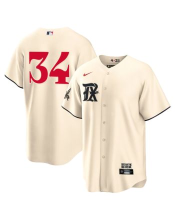 Nolan Ryan 34 Texas Rangers 2023 City Connect Cool Base Game Jersey - Cream