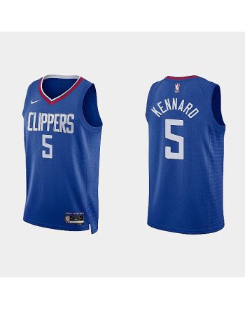 Los Angeles Clippers 5 Luke Kennard 2022-23 Icon Edition Blue Men Jersey