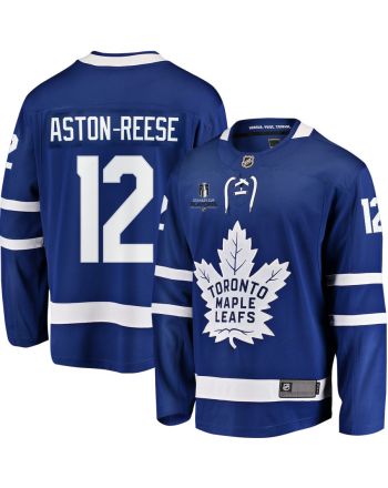 Zach Aston-Reese 12 Toronto Maple Leafs Stanley Cup 2023 Playoffs Patch Home Breakaway Men Jersey - Blue