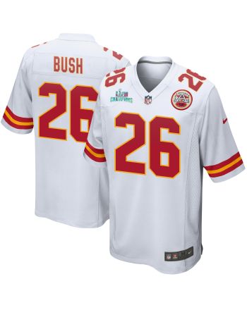 Deon Bush 26 Kansas City Chiefs Super Bowl LVII Champions Men Game Jersey - White