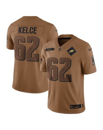 Jason Kelce 62 Philadelphia Eagles 2023 Salute To Service Limited Jersey - Brown