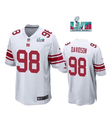 D.J. Davidson 98New York Giants Super Bowl LVII Super Bowl LVII White Men Game Jersey