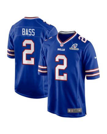 Tyler Bass 2 Buffalo Bills 2024 Divisional Patch Game Men Jersey - Royal