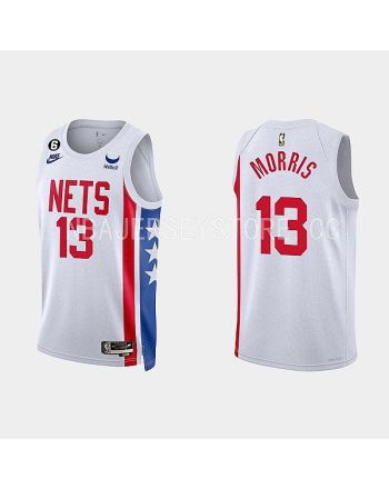 Brooklyn Nets 13 Markieff Morris 2022-23 Classic Edition White Men Jersey