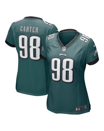 Jalen Carter 98 Philadelphia Eagles 2023 NFL Draft Game Women Jersey - Midnight Green