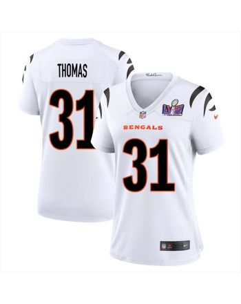 Michael J. Thomas 31 Cincinnati Bengals Super Bowl LVIII Women Away Limited Jersey - White