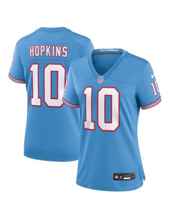 DeAndre Hopkins 10 Tennessee Titans Oilers Throwback Alternate Game Women Jersey - Light Blue