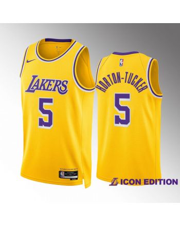 Talen Horton-Tucker 5 2022-23 Los Angeles Lakers Gold Icon Edition Jersey Swingman