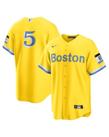 Enrique Hernandez 5 Boston Red Sox City Connect Jersey - Gold/Light Blue