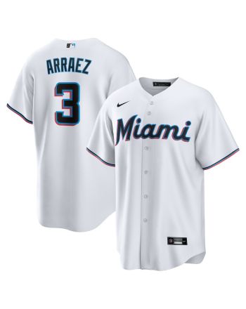 Luis Arraez 3 Miami Marlins Home Men Jersey - White