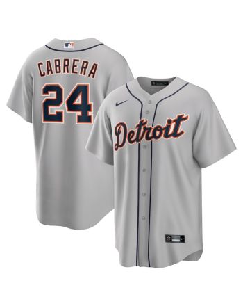 Miguel Cabrera 24 Detroit Tigers Road Player Name Jersey - Gray