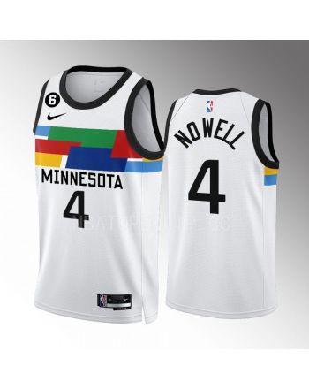 Jaylen Nowell 4 Minnesota Timberwolves City Edition White Men Jersey 2022-23 Swingman