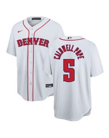 Kentavious Caldwell-Pope 5 Denver Nuggets x Boston Red Sox Baseball Men Jersey - White