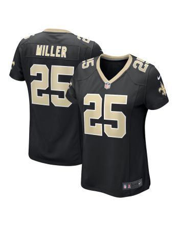 Kendre Miller 25 New Orleans Saints Women Team Game Jersey - Black