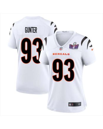 Jeff Gunter 93 Cincinnati Bengals Super Bowl LVIII Women Away Limited Jersey - White