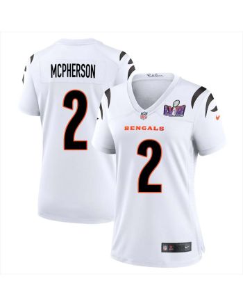 Evan McPherson 2 Cincinnati Bengals Super Bowl LVIII Women Away Limited Jersey - White